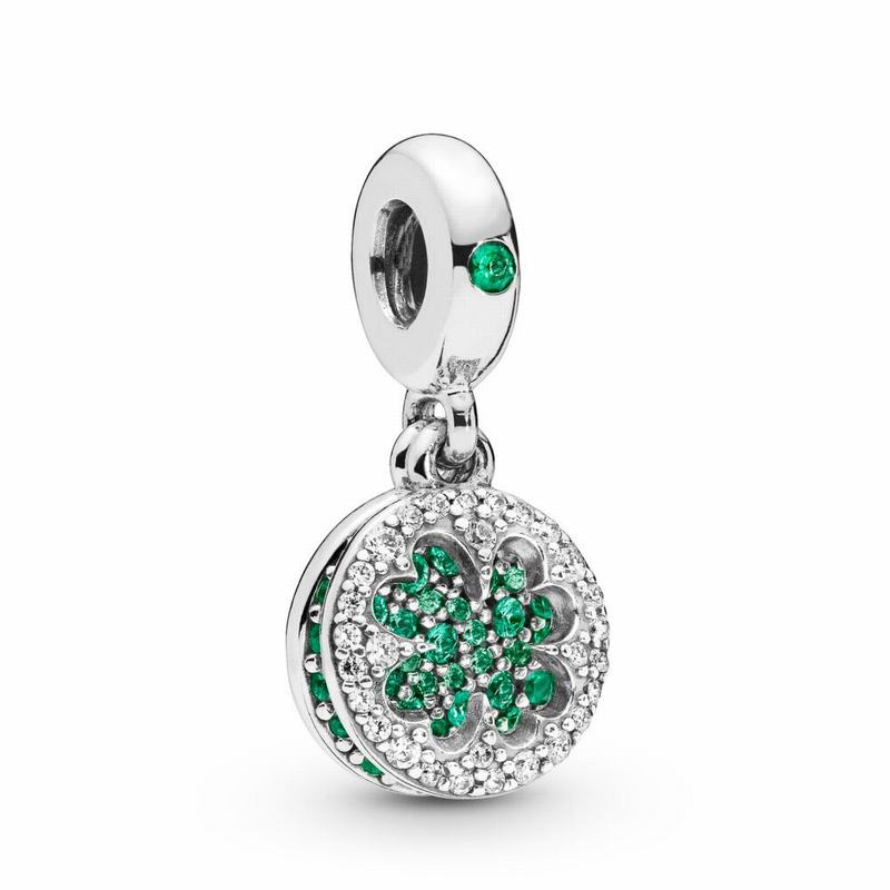 Pandora Dazzling Clover Dangle Charm Clearance NZ, Sterling Silver (021894-CTH)